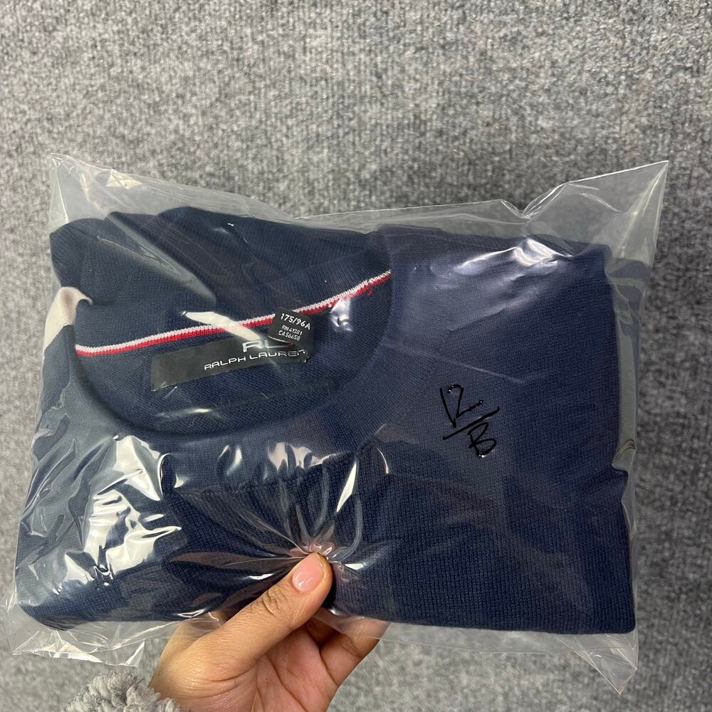 RLX Ralph Lauren Mens‎ M Blue Wool Blend USA 2018 Crew Neck Pullover Sweater - Picture 11 of 11